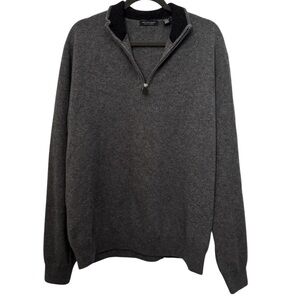 Saks Fifth Avenue Charcoal Zip-Up Sweater